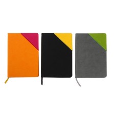 Low -diary, PVC cover, A5 format, 140 sheets in a cage, elastic band, 