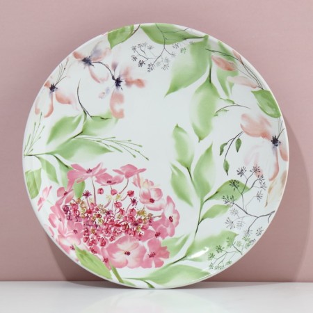 Ceramic “Watercolor” plate, 25.5 cm, white color-1