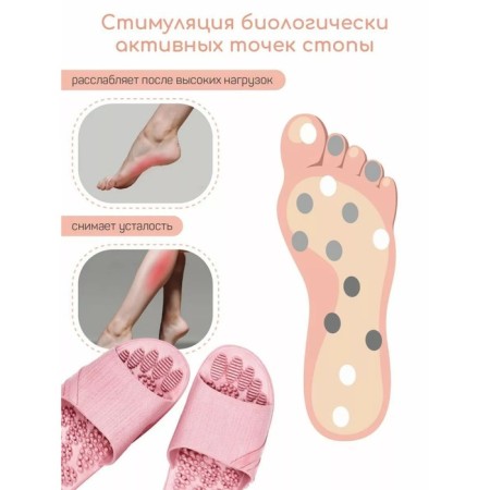 Slippers with a massage effect, open nose, size 42-43, pink color-1
