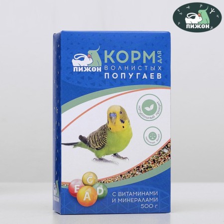 Feed "Pigger" for wavy parrots, with vitamins and minerals, 500 g