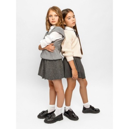 Vest for girl Knit, height 146 cm, gray color-13