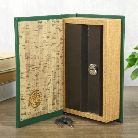 Safe wood book embossing "for good luck in business and business" 21x13x5cm-1