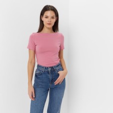 Women's T-shirt with a neckline Minaku Slim Fit: Lilac color, rr 42