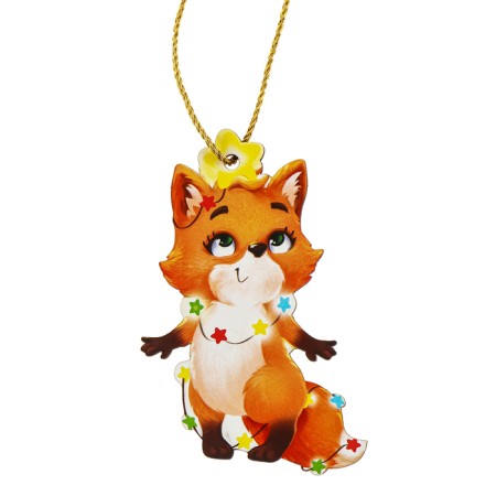New Year's wooden pendant "New Year! Fox "-4