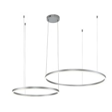 Светильник подвесной Indigo, 14001/2P Silver. 2х105Вт, LED, 9000Лм, 3000-5700К, пульт ИК, 600/800х140х1240 мм, цвет белый