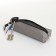 Key of zipper, length 16 cm, ring, carbine, gray color
