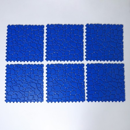 Aqua Stone floor modular coating, 34 × 34 cm, 6 pcs in packaging, blue color-3