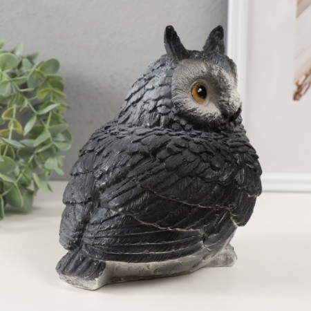 Piggy bank "owl with ears gray" height 18 cm, width 15 cm, length 16 cm-2