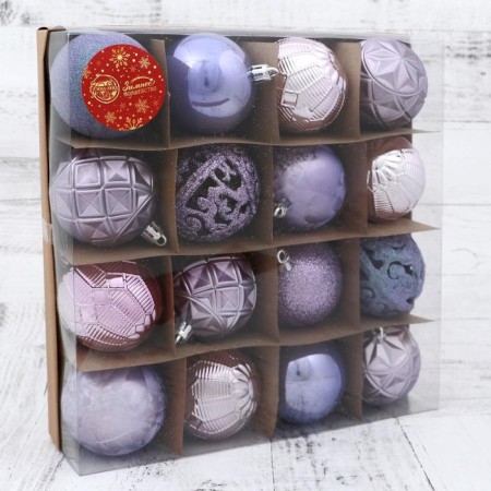 Set of balls plastic D-6 cm, 16 pcs "Care" Lilac-1