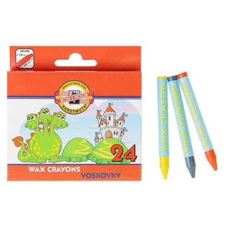 Loops wax 24 colors 7.8 mm, koh-i-noor 8234/24, round, in cardboard packaging, l = 80 mm