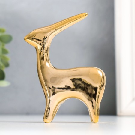 Souvenir ceramics "deer" gold 8x2.8x10.5 cm-1
