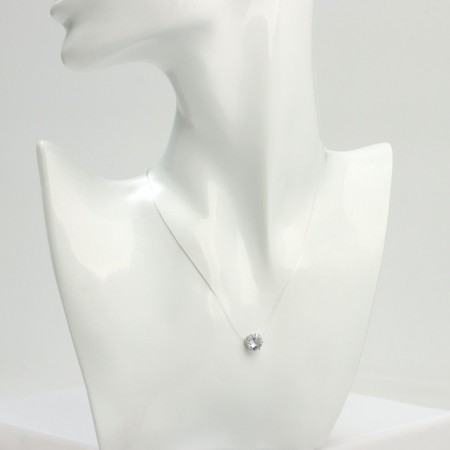 Piece "on the fishing line" cylinder, white color in silver, 30 cm-2