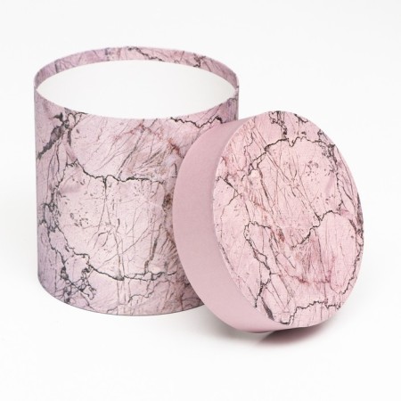 Set of round boxes 5V1 "marble", 25 × 25 ‒15 × 15 cm-4