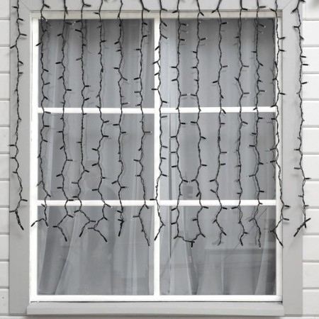 Garland "Curtain" 2 x 1.5 m, IP65, UMS, dark rubber thread, 360 LED, glow warm white, 220 V-1