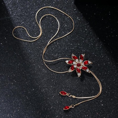 The pendant "Flower" is magical, white-red color in gold, 70 cm-2