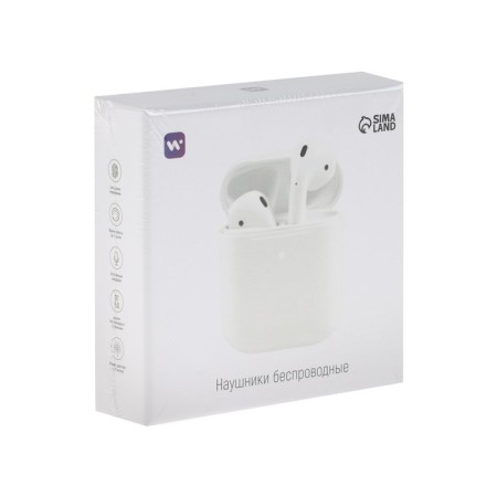 Wireless headphones Windigo W22, TWS, Bluetooth 5.0, 40/500 mAh, sensor, glossy, white-19