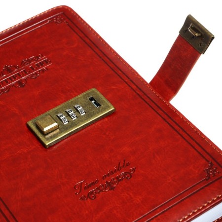 Diary of a low -up A5, 100 sheets in a cage, with a strap, leatherette cover (with a code lock) mix-10