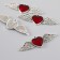 Decor for creativity Metal "Red Heart Wings" silver enamel 5.3x1.8 cm