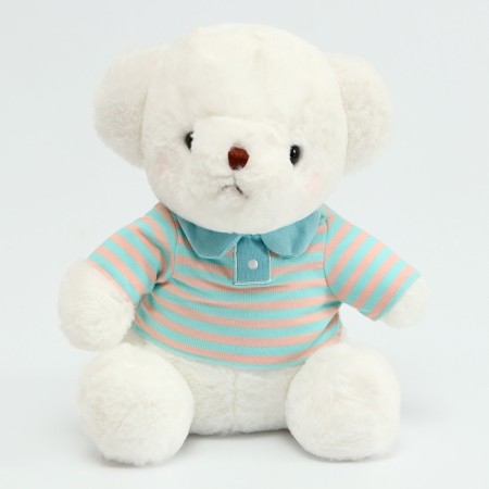 Soft toy "White Bear" in a blue jacket, 26 cm-3