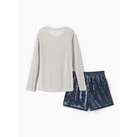 Home Home (Longsliv and Shorts) KAFTAN "velvet" set, 40-42, gray/pigeon-12