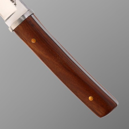 Brown knife-tanto 23.4cm in a braid in a tree, a blade 122mm/4.6mm-2