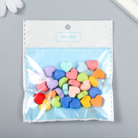 Decor for creativity plastic "Matte heart" set of 30 pcs mix 0.6x1.2x1.3 cm-3