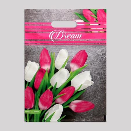 Tulip Package Package, polyethylene with a cut pen, 30 x 40 cm, 60 μm