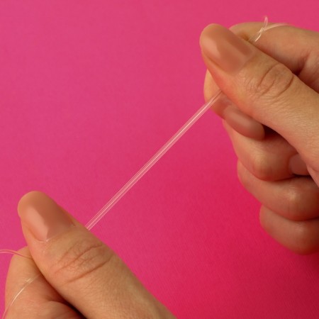 Straps silicone, fittings metal, 1 mm, 40 cm, steam, color transparent-4