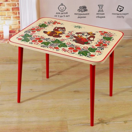 Khokhloma table, cold painting, suite-2