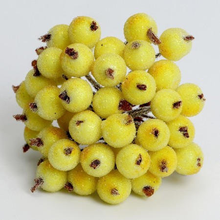 Decorative berries, yellow, 7 × 6 × 7 cm, 40 berries-4