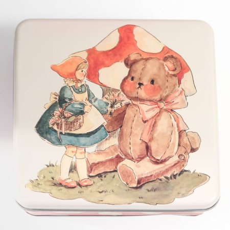 Casket Metal Square "Baby and Toy Bear" 5.8x17x17 cm-2