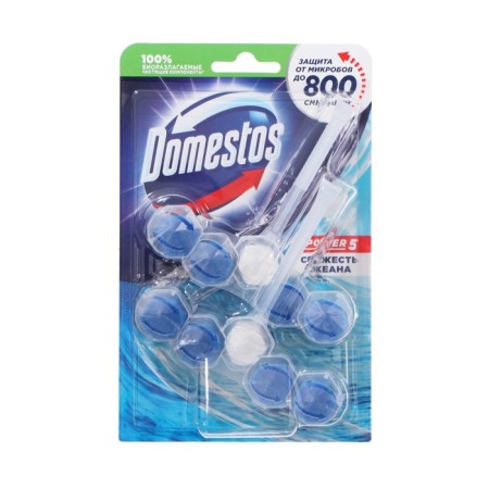 Block for cleansing the toilet Domestos Power 5 "Fresh Ocean", 2 pcs. 55 g