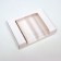 The box is folding, under 4 eclairs, white, 20 x 15 x 5 cm