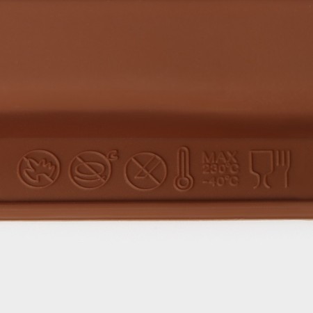 Form for chocolate of the rectangle, silicone, 26 × 9.5 cm, 10 cells (7.1 × 1.7 cm), brown color-5