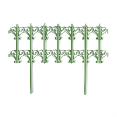 Decorative fence, 25 × 180 cm, 5 sections, plastic, light green, "classics"-7