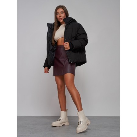 Winter jacket female, size 50, black color-15