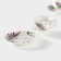 Set porcelain coffee shade "lavender", 4 items: 2 cups 80 ml, 2 saucers d = 11.6 cm, white color