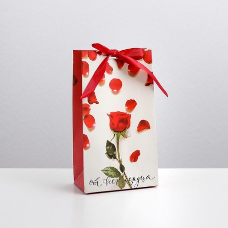 Gift package with a tape, packaging, “with all my heart”, 13 x 23 x 7 cm