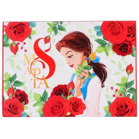Gift folding box, 21 x 15 x 5cm "March 8", princesses-4