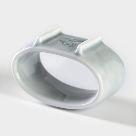 Porcelain-porcelain ring "Watercolor", color light gray-2