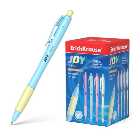 Handle Automatic Erichkrause Joy Pastel, "Ultra Glide Technology", node 0.7 mm, blue ink, letter length 1300 meters
