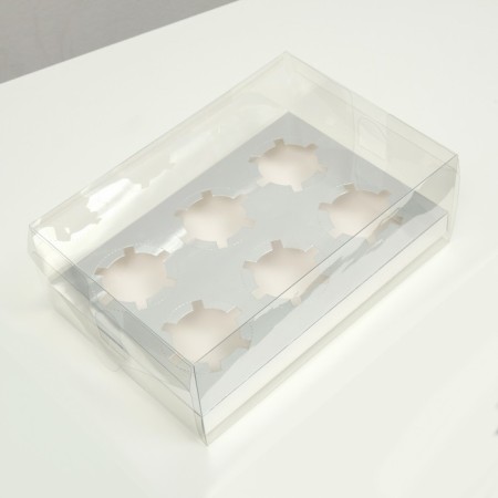 Box for 6 cupcakes, silver, 26.8 × 18.2 × 10 cm-1