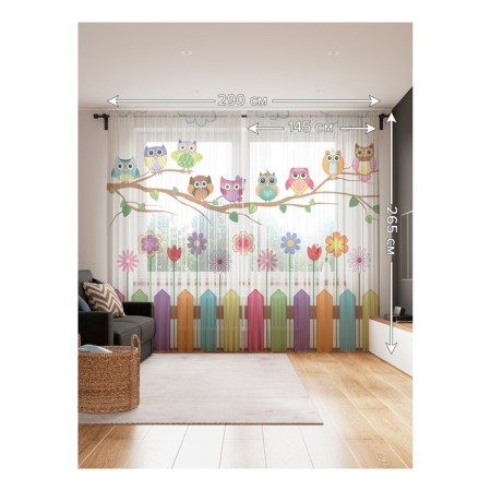 Photo "Funny Owls", size 145x265 cm, 2 pcs-1