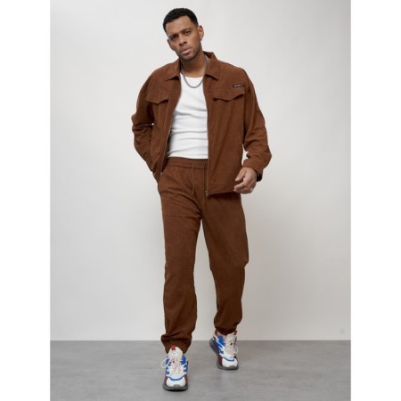 Male tracksuit, size 50, brown color-11