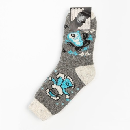 Women's Woolen socks "Snow Maiden", gray color, size 23-4
