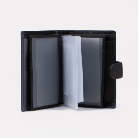 Male purse on the button for auto documents and passports, black color-5