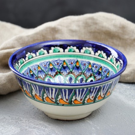 Rishtan ceramics "patterns" 15.5 cm, medium, blue mix