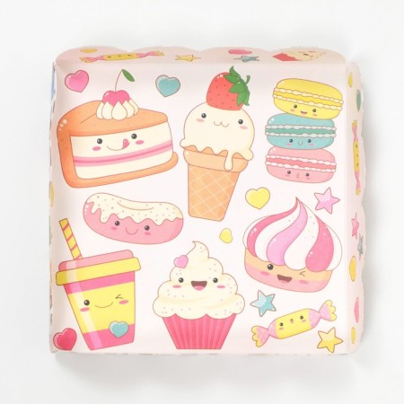 Box for cookies, "sweet party", 12 x 12 x 3 cm-3