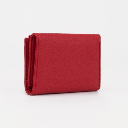 Women's wallet on the button, red color-1