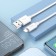 Hoco X87, Lightning cable - USB, 2.4 A, 1 m, braid silicone, white